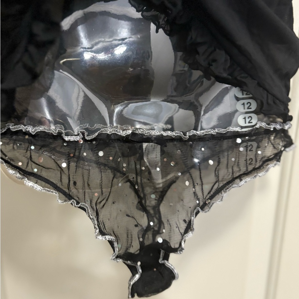 Black and Silver Sequin Bustier - Picture 3 of 11